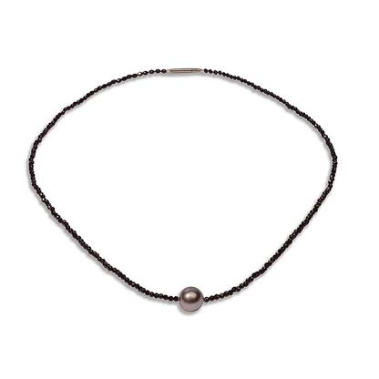 Tahitian Pearl - Spinel Necklace